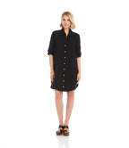 Petite Size Ruched Sleeve Shirtdress