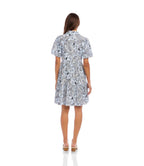Petite Size Puff Sleeve Tiered Shirtdress - Paisley