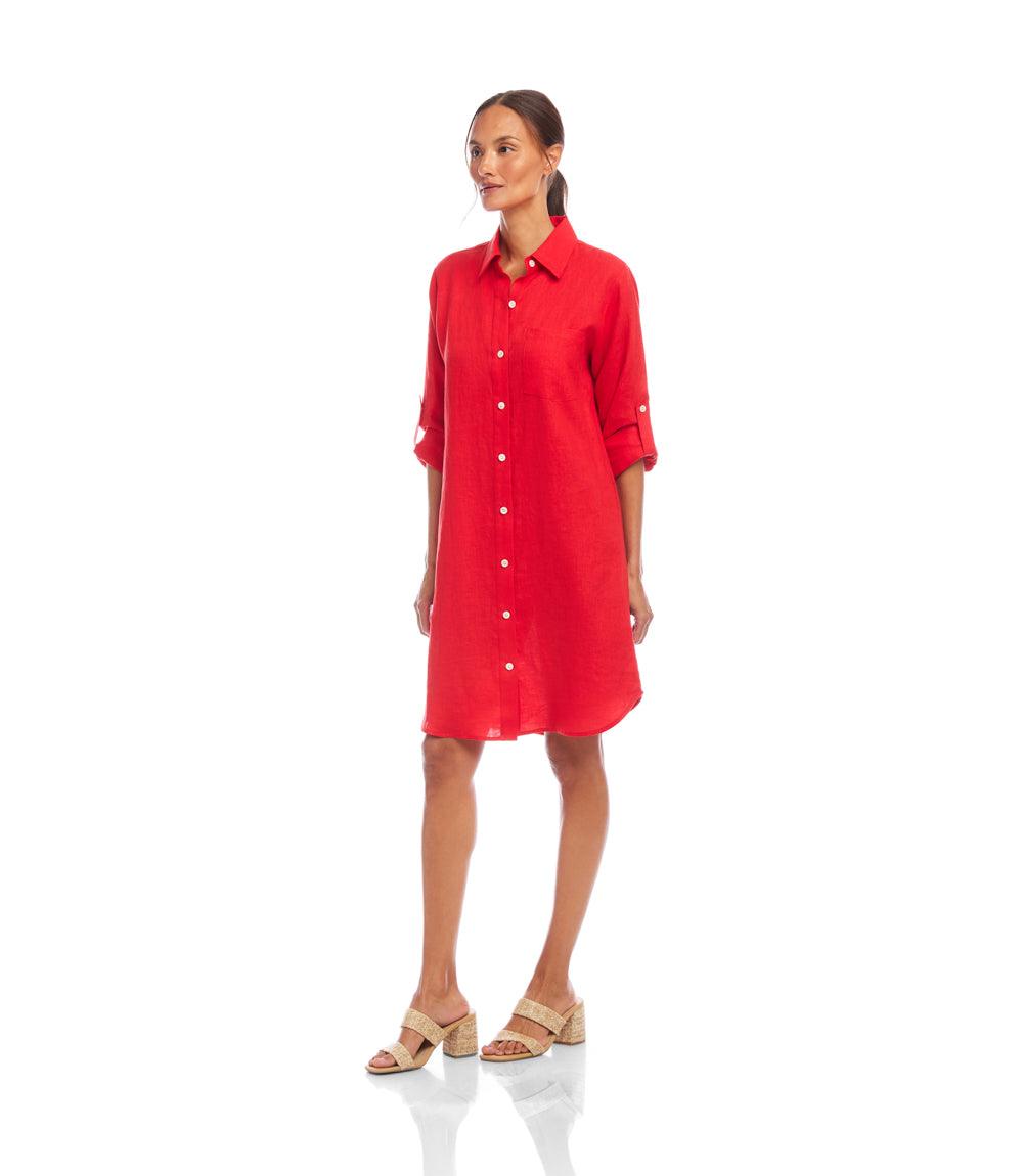 Petite Size Linen Shirtdress