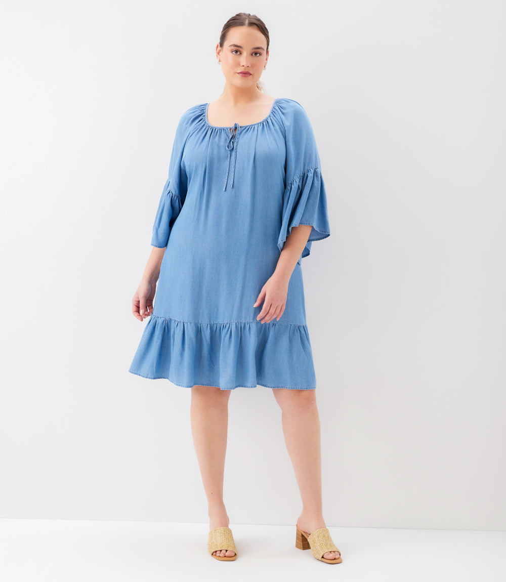 Plus Size Ruffle Hem Dress