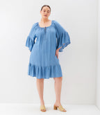 Plus Size Ruffle Hem Dress