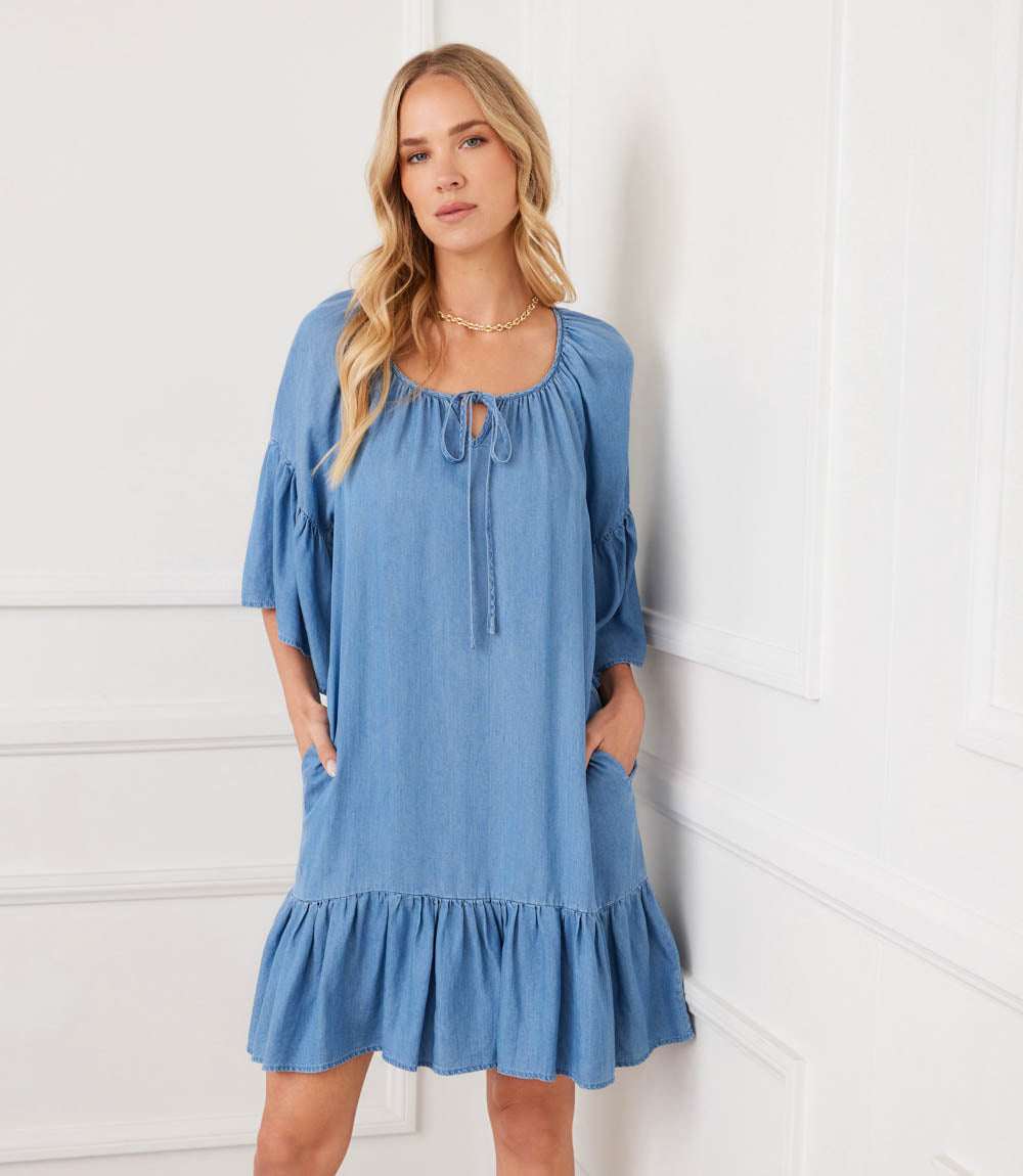 Petite Size Ruffle Hem Dress
