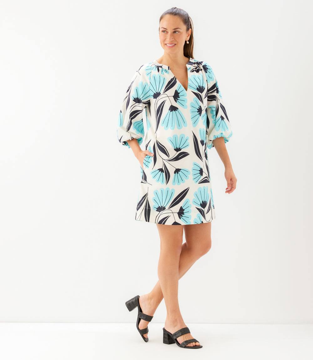 Petite Size Puff Sleeve Peasant Dress