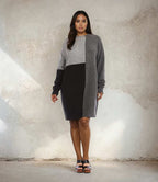 Plus Size Colorblock Sweater Dress