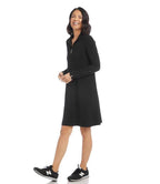 Petite Size Zip-Up Travel Jersey Dress - Black