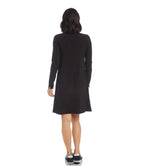 Petite Size Zip-Up Travel Jersey Dress - Black