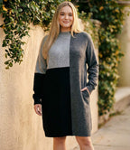 Plus Size Colorblock Sweater Dress