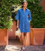 Petite Size Flare Sleeve Shirtdress