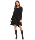 Petite Size Long Sleeve Trapeze Dress
