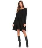 Petite Size Long Sleeve Trapeze Dress