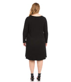 Plus Size Long Sleeve Trapeze Dress